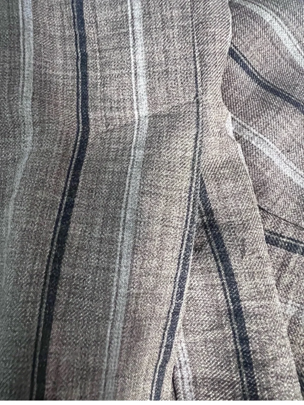 Striped Brown A-Line Skirt with Waist Tie